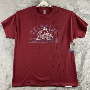 Colorado Avalanche Hockey NHL Mens XL T-Shirt Burgundy Short Sleeve Cotton